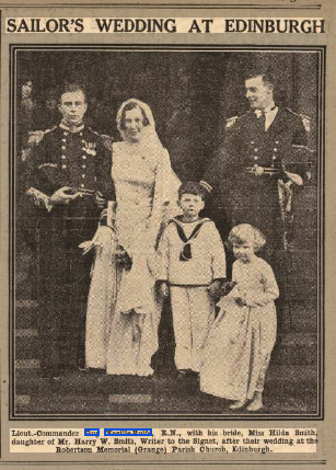 The wedding of Cdtr Guy Neville-Rolfe in Eduinburgh, Daily Mirrow 19 Jan 1930