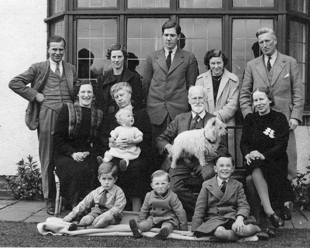 Guy Nevill-Rolfe with  his father and sons, April 1940, Flax Bourton Somerset