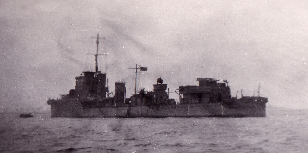 HMS Valentine in 1940 before her loss
