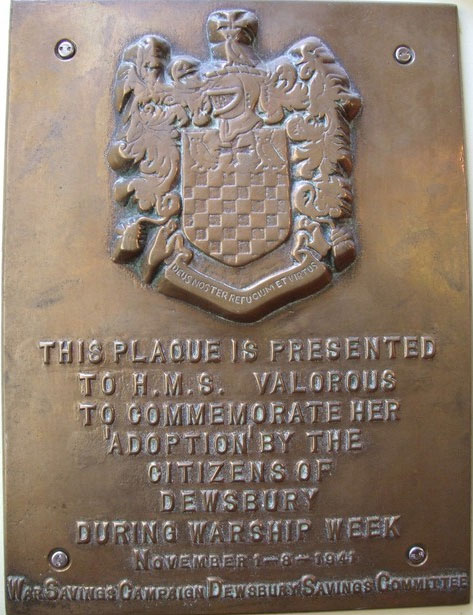 Town Crest of Dewsbury presented to HMS Valorous