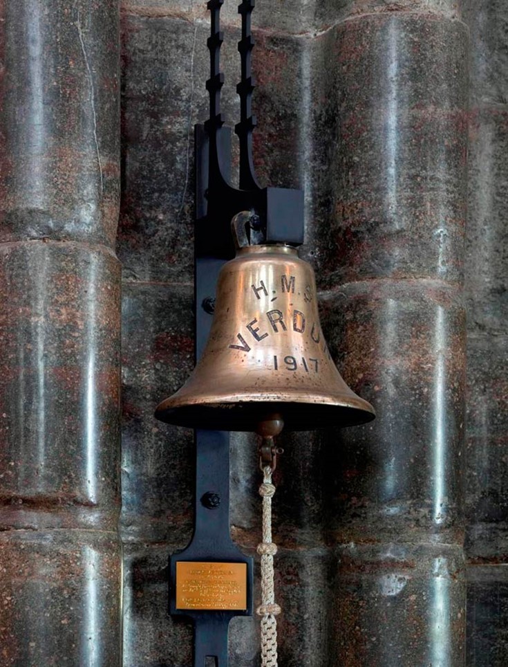 The bell of HMS Verdun in Westminster Abbrey