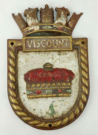 Screen Plaquie for HMS Viscount (eBay)