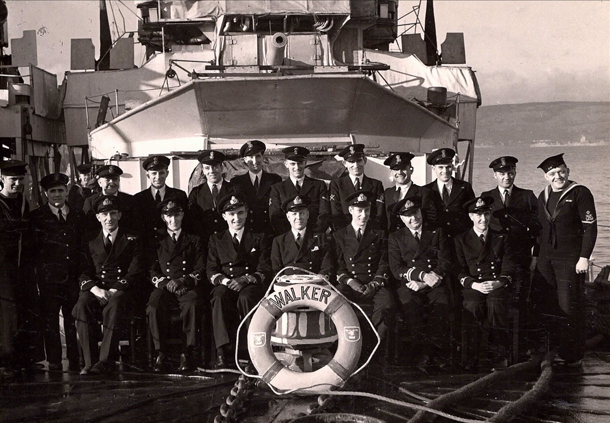 Lt Cdr Trew with Officers and Petty Officers, February 1945