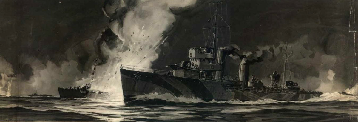 HMS Westminster attacks and sinks two e-boats