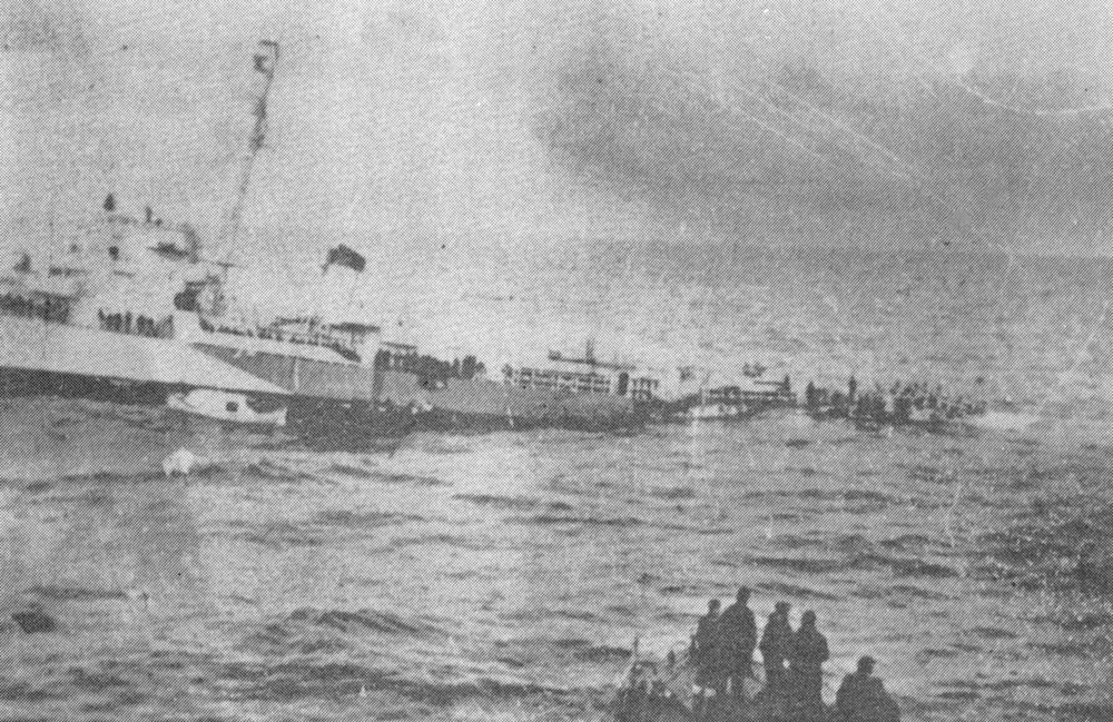 HMS Bickerton sinking