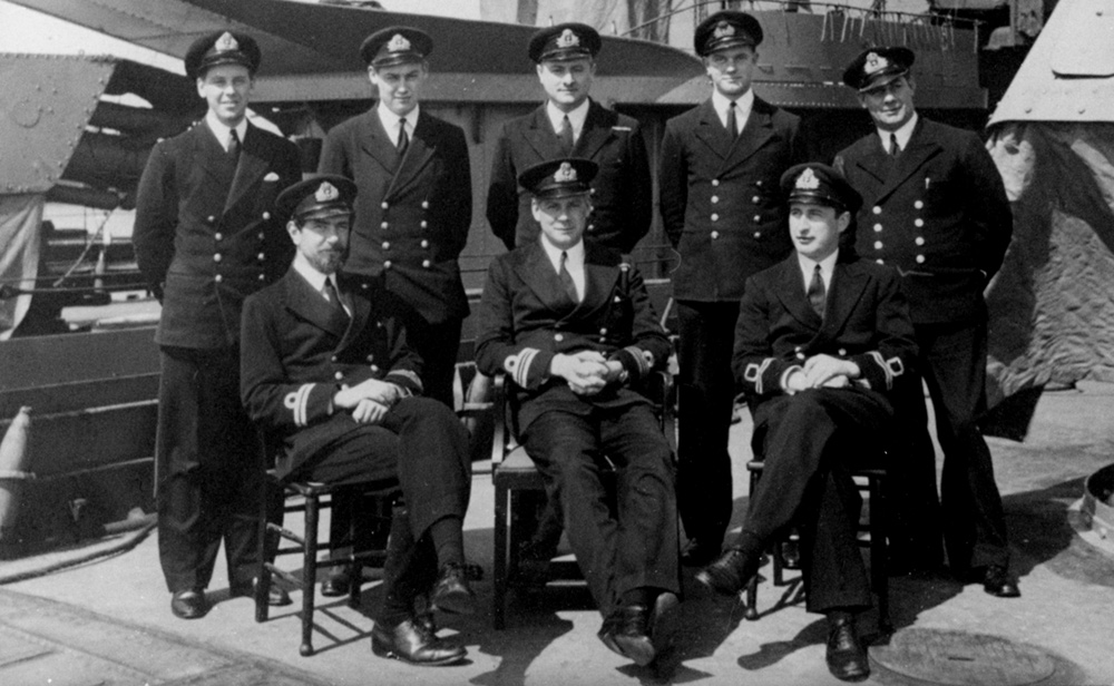 Officers serving in HMS Worcester in 1940