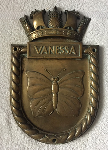 Screen plaque for HMS Vanessa