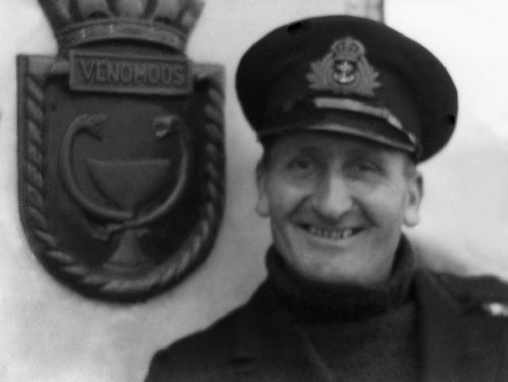 Screen badge in position on HMS Venomous